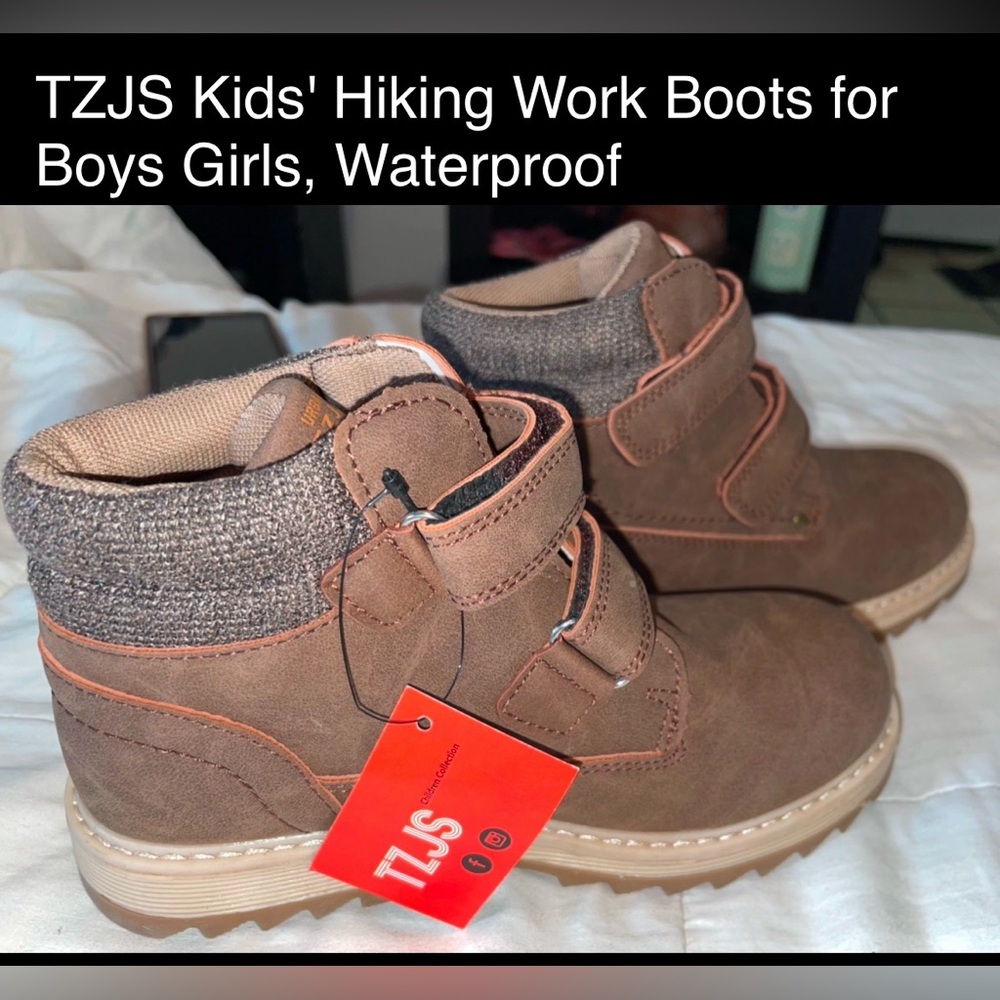 TZJS Kids' Hiking Work Boots for Boys Girls, Waterproof
